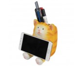 Resin Animal Mobile  Phone Stand Pen Pencil Holder Piggy Bank