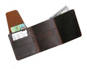  Handmade Leather Three-Fold  Wallet Credit Card Holder