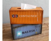 Retro Metal Shipping Container Tissue Box