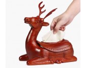 Simple Fashion Red Wooden Pig/Elephant/Deer Desktop Household Tissue Box 