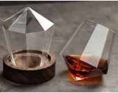 Handmade Stemless Wine Glass With Wooden Base