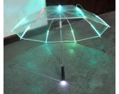 Transparent LED Light up Flashlight Umbrella 