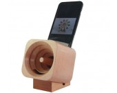 Wooden Turbo Prop Engine Speaker Sound Amplifier Stand Dock for SmartPhone