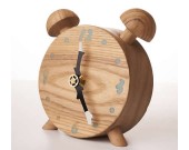 Twin Bell Wooden Alarm Clock 