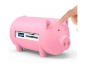 Pig Shaped 3 Port USB 3.0 Hub