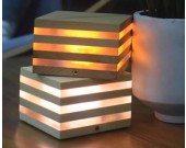 Wooden USB Mini Cube Table Lamp