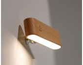 Wall-mounted Wooden Bedside Rechargeable Lamp