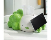 Whimsical Cabbage Ceramic Tissue Box with Phone Stand