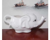 White Ceramic Elephant Shaped Tea Mug 