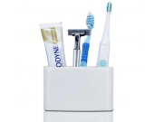 White Ceramic Toothbrush and Toothpaste Holder For Bathroom