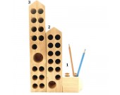 Wood Block  Pencil and Pen Holder