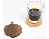 Wood Leaf & Square Shaped Coaster 