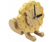 Wood Lion Desk Clock	