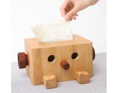 Wood Robot Tissue Box