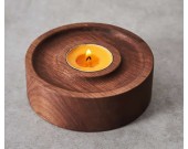 Wood Round Candle Holder