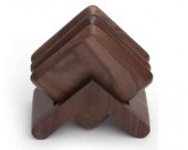 Wood Square Coaster Set of 6 with Holder 