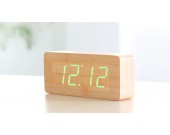 LED Wood Block Desk Alarm Clock