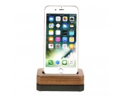 Wooden & Aluminum iPhone Desk Charger Stand Dock Station Holder for iPhone 7/7Plus/6S/ 6/6 Plus