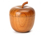 Wooden Apple Shaped Bowl
