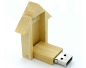 Customize Logo/Name Engrave Wooden House Shaped USB Flash drive