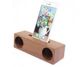 Wooden & Bamboo Speaker Sound Amplifier Stand Dock for SmartPhone