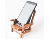 Wooden Beach Deck Chair Desk Mobile Phone Display Holder  Stand 