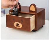 Wooden Bear Storage Box, Desktop Organize