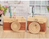  Wooden Camera Shaped Pen Holder