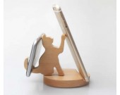 Wooden Cat & Dog Cell Phone iPad Stand Holder