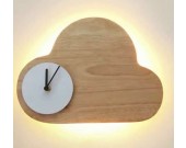 Wooden Clouds Led Night light With Wall Clock 