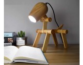  Wooden Cute Dog Desk Table Lamp