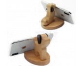 Wooden Dog Cell Phone iPad Stand Holder