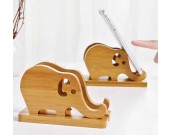 2pcs Bamboo   Wooden Elephant Phone Stand(Pack 2)