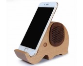 Wooden Elephant Shaped Bluetooth Speaker  Mobile Phone Display Stand