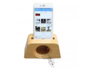 Wooden Speaker Sound Amplifier Stand Dock for SmartPhone