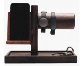 Wooden iPhone Docking Station with Watch Stand 