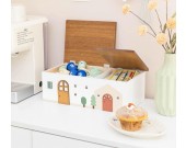 Wooden Little House Desktop Storage Box