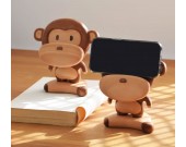 Handmade Wooden Monkey Decoration Mobile Phone Holder