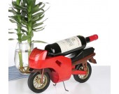 Wooden Motorcycle Wine Bottle Holder ( Red)