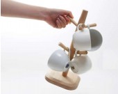 Wooden Mug Tree Rack Stand with 6 Storage Hooks