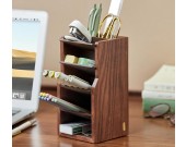 Wooden Multi-layer Pen Holder, Stationery Organizer