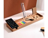 Wooden Multifunctional Desktop Card/Pen/Pencil/Mobile Phone Office Supplies Holder Display Organizer