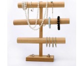 Wooden Necklace & Bracelet Jewelry Display Stand & Organizer,Beech 