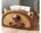 Wooden One-Eyed Monster Tissue Box