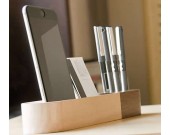 Wooden Pen Pencils Mobile Phone Holder Desk Organizer