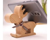 Wooden David's Deer Shaped Mobile Phone iPad Holder Stand