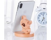 Wooden Pig Shaped Mobile Phone iPad Holder Stand