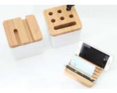 Bamboo Plastic Multi-function Desk Organizer Storage Box