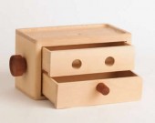 Wooden Robot 2 Drawer Storage Organizer 