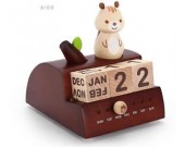 Wooden Squirrel Music Box Perpetual Calendar